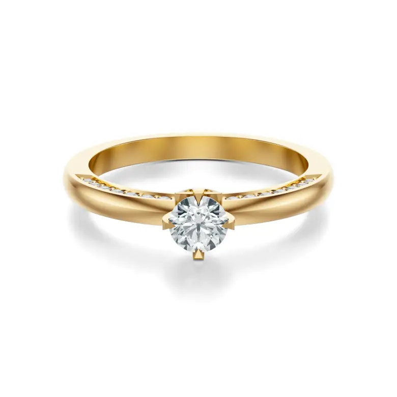 Pierścionek złoty z diamentami